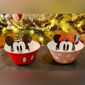 Zak! Set Mickey and Minnie Mouse Bowls Snacks Disneyana Walt Disney New Tag Gift